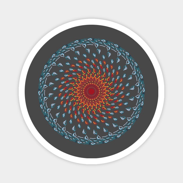 Water&Fire Mandala T-shirt Magnet by With Own Style